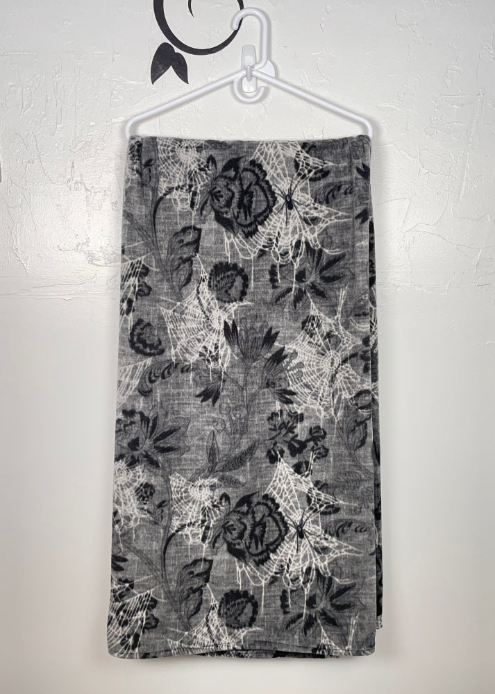 Throw Blanket — Spider Webs on Gray Floral