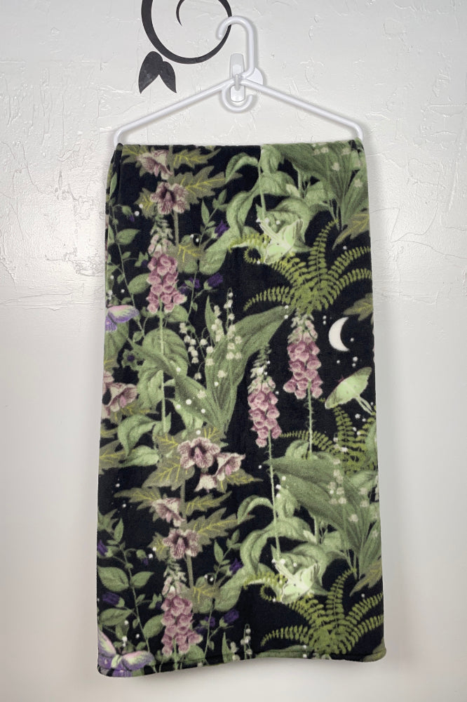 Throw Blanket — Luna Moths and Foxglove Flowers