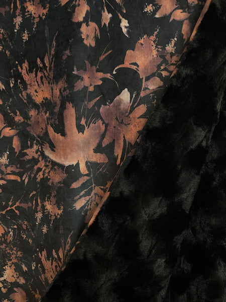 Dark Leaves — Faux Fur Throw Blanket
