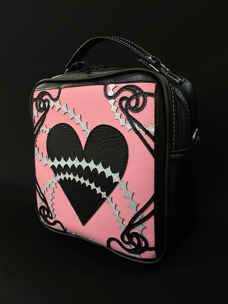 Heart Nouveau — Black, Pink, & Silver — Made-To-Order