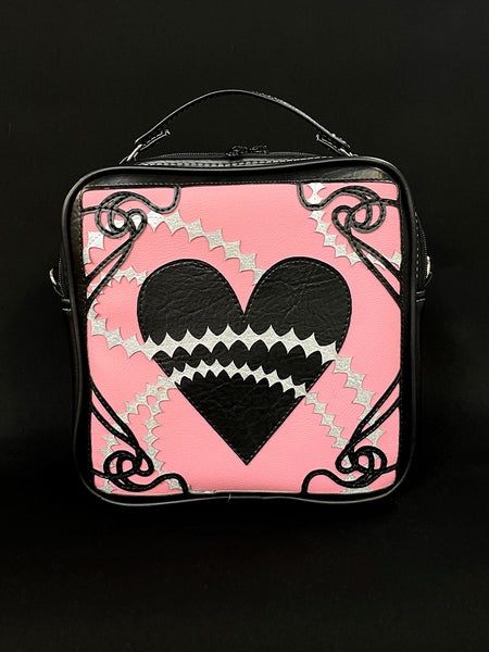 Heart Nouveau — Black, Pink, & Silver — Made-To-Order