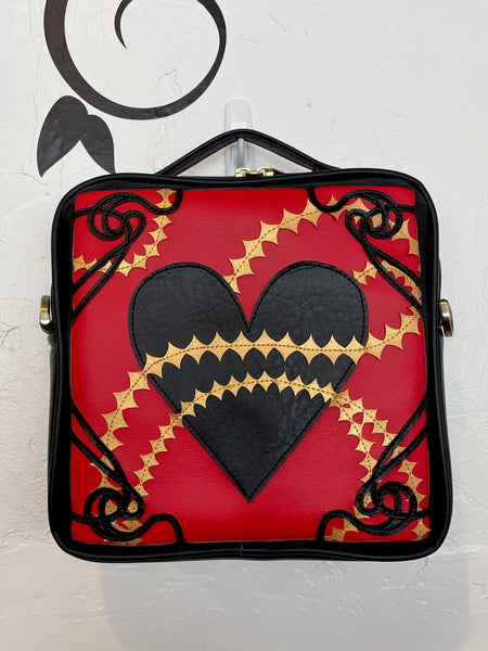 Heart Nouveau — Black, Red, & Gold — Made-To-Order