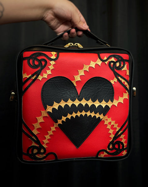 Heart Nouveau — Black, Red, & Gold — Made-To-Order