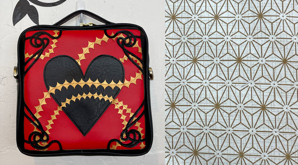 Heart Nouveau — Black, Red, & Gold — Made-To-Order