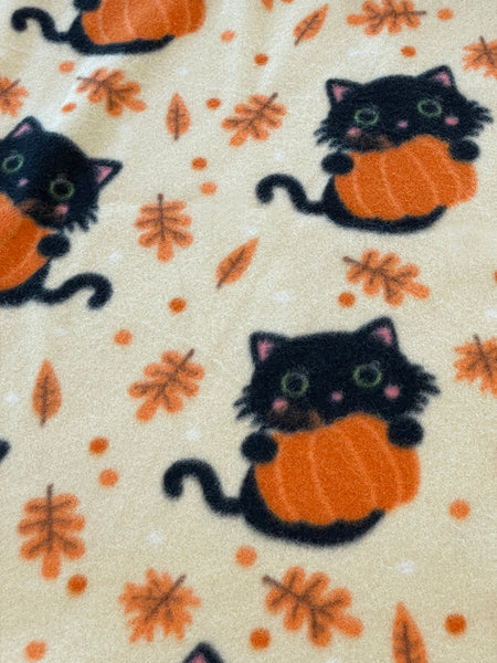 Pumpkin Cats — Fleece Throw Blanket