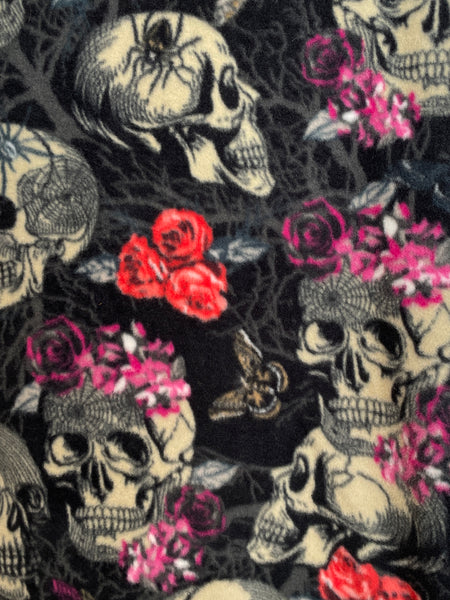 Skulls & Flowers — Faux Fur Throw Blanket