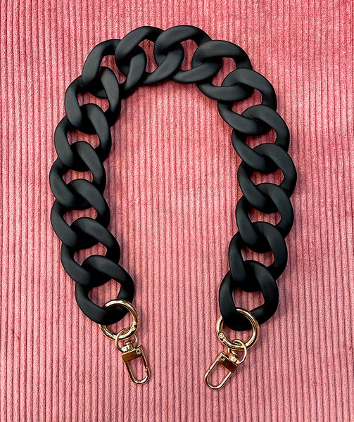 Black Acrylic Chain - Soft-touch Matte with Gold Hardware