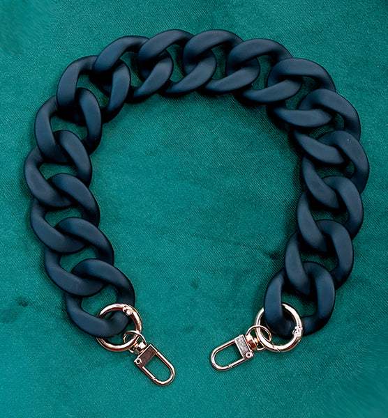 Black Acrylic Chain - Soft-touch Matte with Gold Hardware